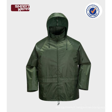 Magasins d&#39;usine de qualité supérieure gilet de pluie PVC revêtement imperméable